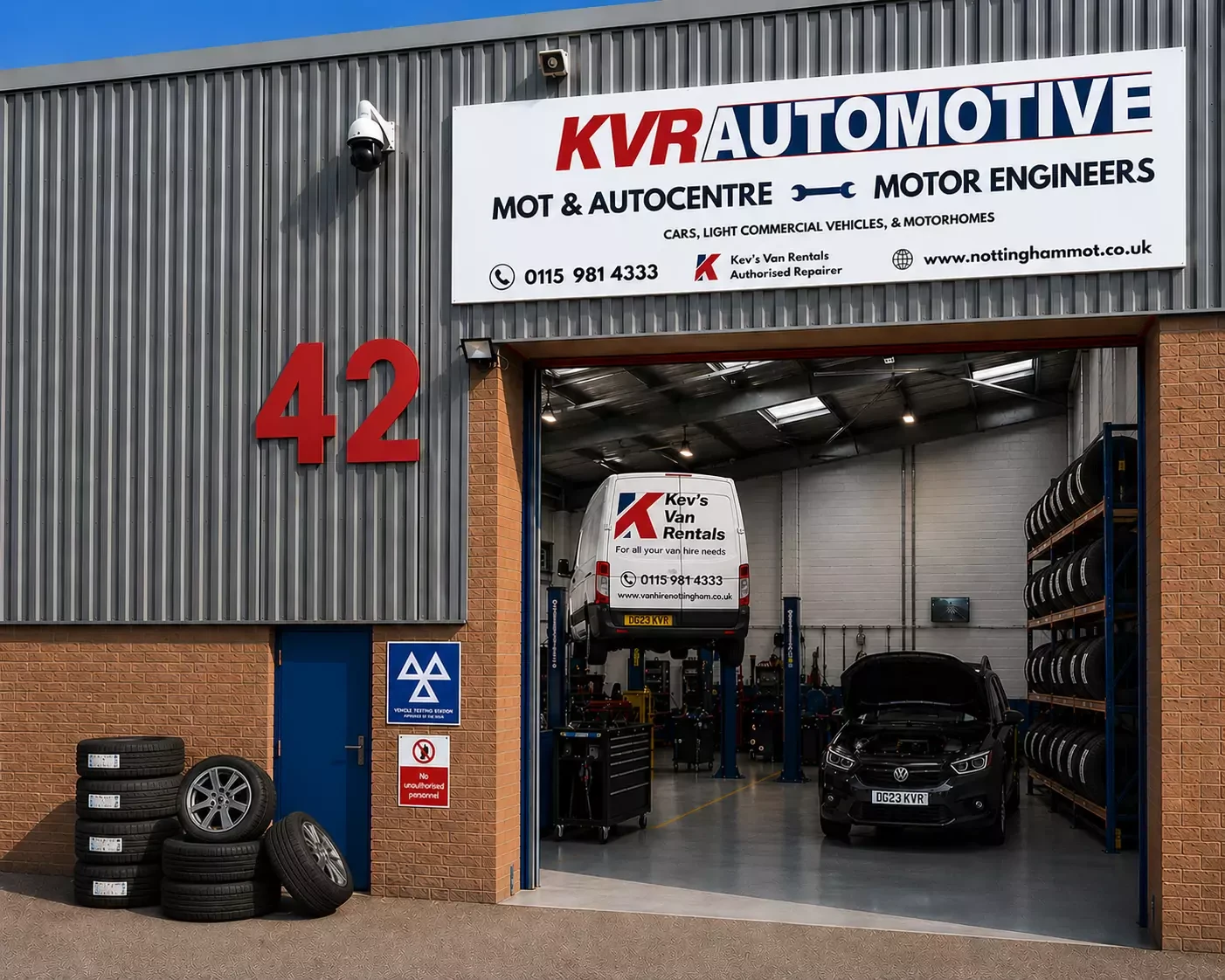 Tyres stocked at KVR Automotive’s independent Wilford workshop